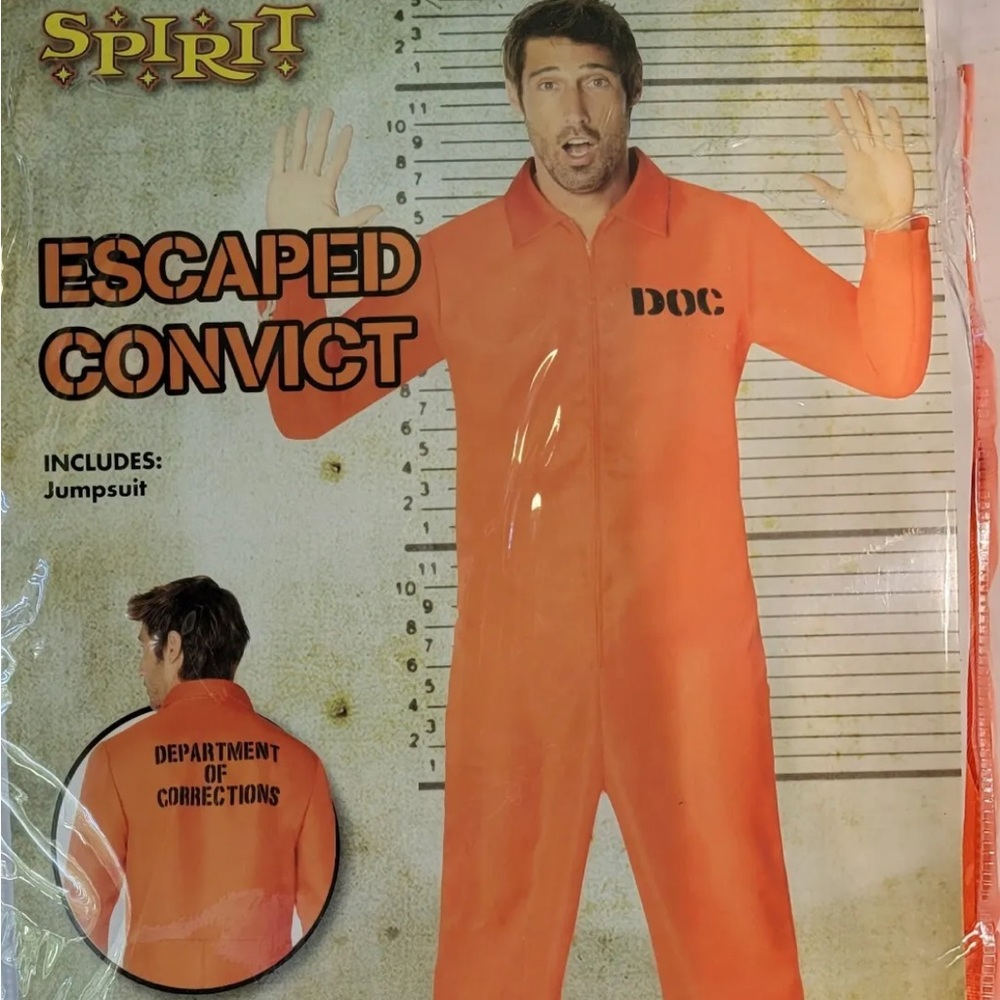 Spirit Escaped Convict Teen Orange Jumpsuit Halloween Costume